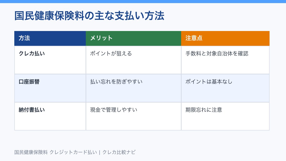 国民健康保険料の支払い方法比較